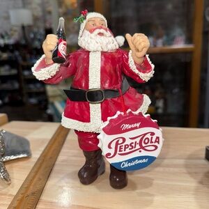 Santa Claus Holiday Figurine - Red and White Possible Dreams Pepsi
